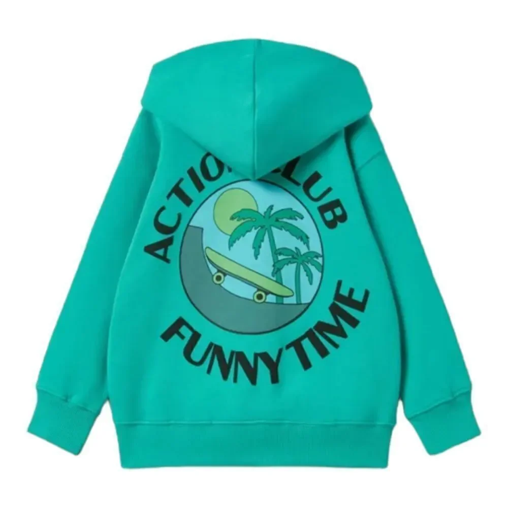 ZARA Kids Green Skate Hoodie Sweatshirt NWT Size 13/14